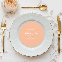 ウェディング エレガント ブラック ホワイト ラウンド シックな名札 招待状