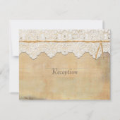 ウェディング エレガント ラスティック カントリー ウエスタン レース ウッド 招待状 (正面)