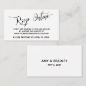 ウェディング オンライン RSVP エレガント スクリプト エンクロージャーカード (正面/裏面)