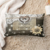 ウェディング カップル 馬蹄 ハート ラック ヒマワリ 木製 ランバークッション (ブランケット)