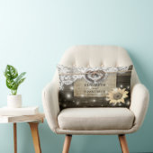 ウェディング カップル 馬蹄 ハート ラック ヒマワリ 木製 ランバークッション (椅子)