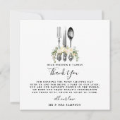 ウェディング カトラリー フローラル 感謝カード 披露宴 招待状 (正面)
