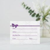 ウェディング カード 結婚式 蝶 古典的な 紫 (スタンド正面)