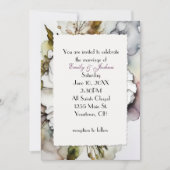 ウェディング カーネーション アルコール インク アブストラクト 招待状 (正面)