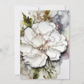 ウェディング カーネーション アルコール インク アブストラクト 招待状 (裏面)