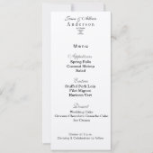 ウェディング＆ガラ用のシルバーアイスメニューカード 招待状 (正面)