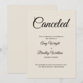 ウェディング　キャンセル　アナウンスメント　エレガント　カード 招待状 (正面/裏面)
