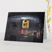 ウェディング キャンパー トレーラー お祝い グリーティング カード (黄色い花)