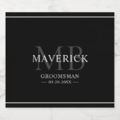 ウェディング・ギフト - イニシャル入りの結婚式用プチギフト  ベストマン（主賓）へのギフト ビールラベル (シングルラベル)