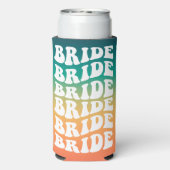 ウェディング | グラデーション付きのカスタムレトロテキスト スリム缶クーラー (Seltzer裏面)