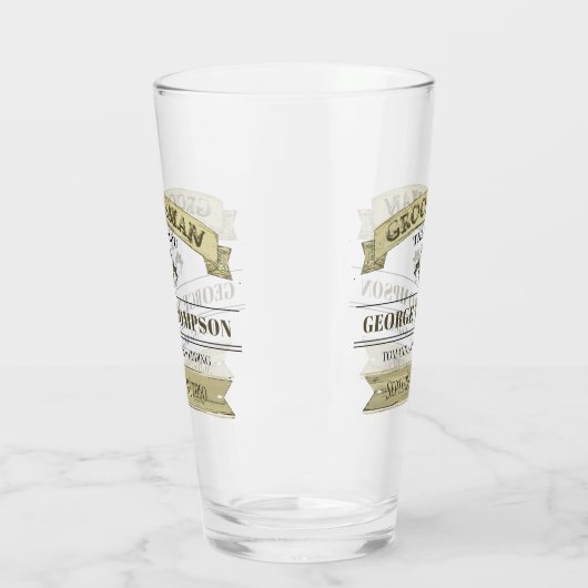 ウェディング グルームズマン ヴィンテージ クラシック シンプル ガラス タンブラーグラス (左)