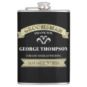 ウェディング グルームズマン ヴィンテージ クラシック シンプル フラスク (正面)