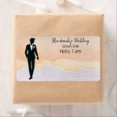 ウェディング グルーム アート 水彩 背景 ラベル 名前 タグ (インサイチュ)