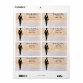 ウェディング グルーム アート 水彩 背景 ラベル 名前 タグ (フルシート)