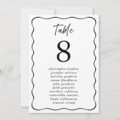 ウェディング ゲストテーブル番号 席一覧 波型フレーム 招待状 (裏面)