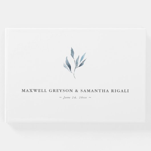 ウェディング ゲストブック ダスティーブルー ボタニカルズ (正面)