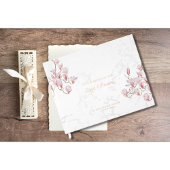 ウェディング ゲストブック – ローズゴールド フォイル、 マグノリア