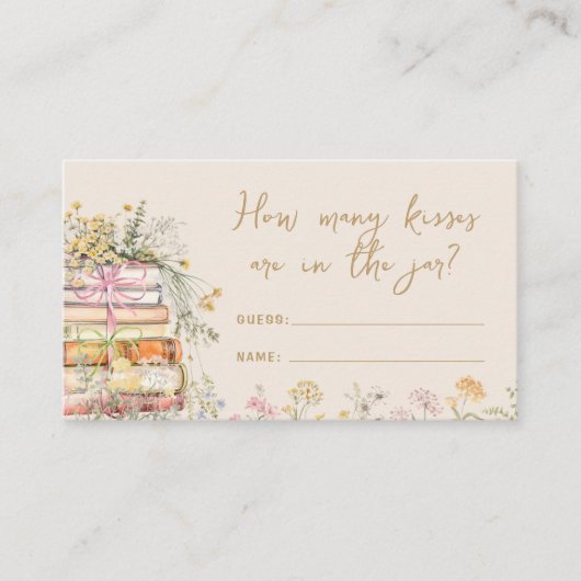 ウェディング ゲーム ブライダル テーマ ワイルドフラワー キス 何回 エンクロージャーカード (正面)