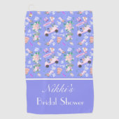 ウェディング ゴルフ ウェディング シャワー シームレス パターン ゴルフタオル (正面)