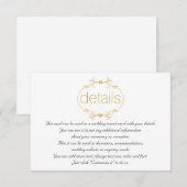 ウェディング　ゴールド　フラワーフレーム　ディテール　挿入カード エンクロージャーカード (正面/裏面)