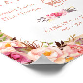 ウェディング サニタイズ ステーション サイン ローズゴールド フローラル (角)