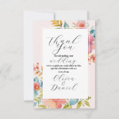 ウェディング サマー フラワーズ ありがとう、エンゲージメント サンキューカード (正面)