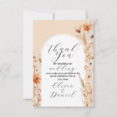 ウェディング サマー フローラル ボホ サンキューカード (正面)