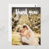 ウェディング サンキュー フォトオーバーレイ ポストカード テンプレート ポストカード (正面/裏面)