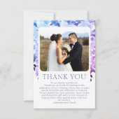 ウェディング サンキュー フォト ウォーターカラー フラワーズ サンキューカード (正面)