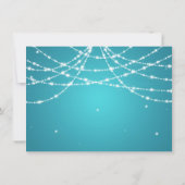 ウェディング サンクスノート きらきらストリング ターコイズ ノートカード (裏面)