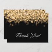 ウェディング サンクスノート ゴールドライト サンキューカード (正面/裏面)