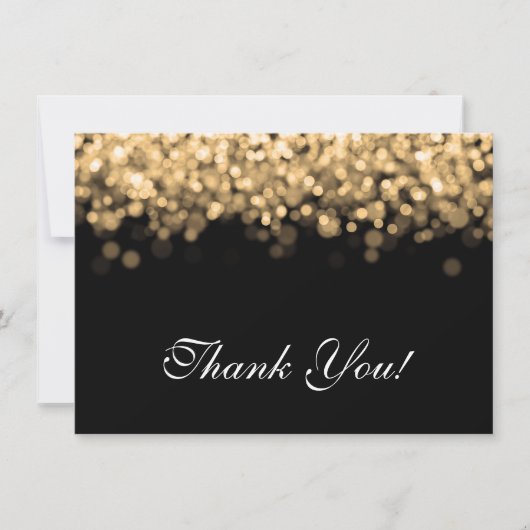 ウェディング サンクスノート ゴールドライト サンキューカード (正面)