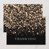 ウェディング サンクスノート ゴールド ミッドナイト グラム 招待状 (正面/裏面)