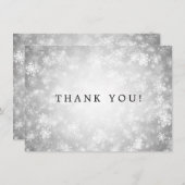 ウェディング サンクスノート シルバー ウィンター ワンダーランド サンキューカード (正面/裏面)