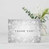 ウェディング サンクスノート シルバー ウィンター ワンダーランド サンキューカード (スタンド正面)