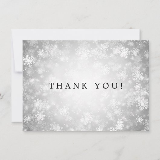 ウェディング サンクスノート シルバー ウィンター ワンダーランド サンキューカード (正面)