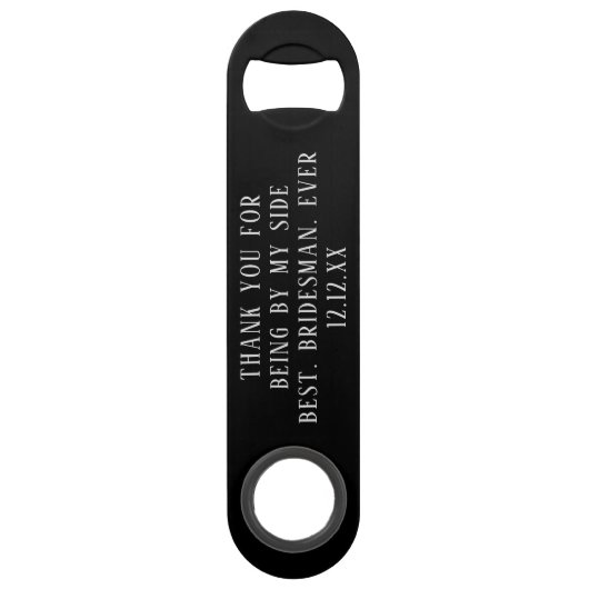 ウェディング サンクスユー ブライズマン タキシード ボトルオープナー (裏面)