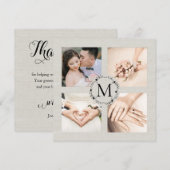 ウェディング サンクスユー モノグラム フォト コラージュ 招待状 (正面/裏面)