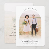 ウェディング サンクス カップル フォト アーチ フレーム 書道 招待状 (正面/裏面)