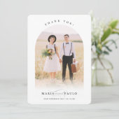 ウェディング サンクス カップル フォト アーチ フレーム 書道 招待状 (スタンド正面)