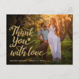 ウェディング サンクス | ゴールドスクリプト フォト ポストカード