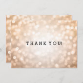 ウェディング サンクス ノート カッパー グリッター ライト 招待状 (正面/裏面)