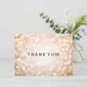 ウェディング サンクス ノート カッパー グリッター ライト 招待状 (スタンド正面)