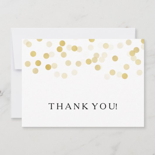 ウェディング サンクス ノート ゴールド フォイル グリッター ライト (正面)