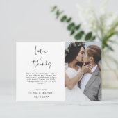 ウェディング サンクス フォト シンプル エレガント サンキューカード (スタンド正面)
