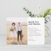 ウェディング サンクス フォト シンプル セリフ モダン ランドスケープ 招待状 (スタンド正面)