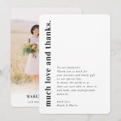 ウェディング サンクス フォト シンプル モダン サイド メッセージ 招待状 (正面/裏面)