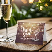 ウェディング サンクス ユー ワインボトル ガラス 木製 ライト サンキューカード