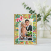 ウェディング サンクス | 熱帯の境界線の写真 ポストカード (スタンド正面)