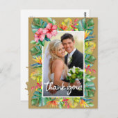 ウェディング サンクス | 熱帯の境界線の写真 ポストカード (正面/裏面)